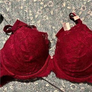 Victoria's Secret Deep Red Lace Bra